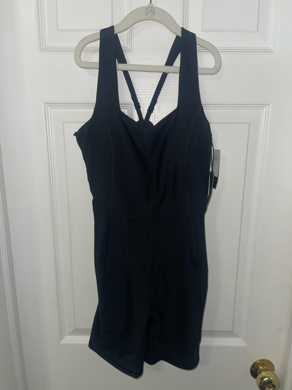 Classic Black Jumpsuit Romper with Strappy Back